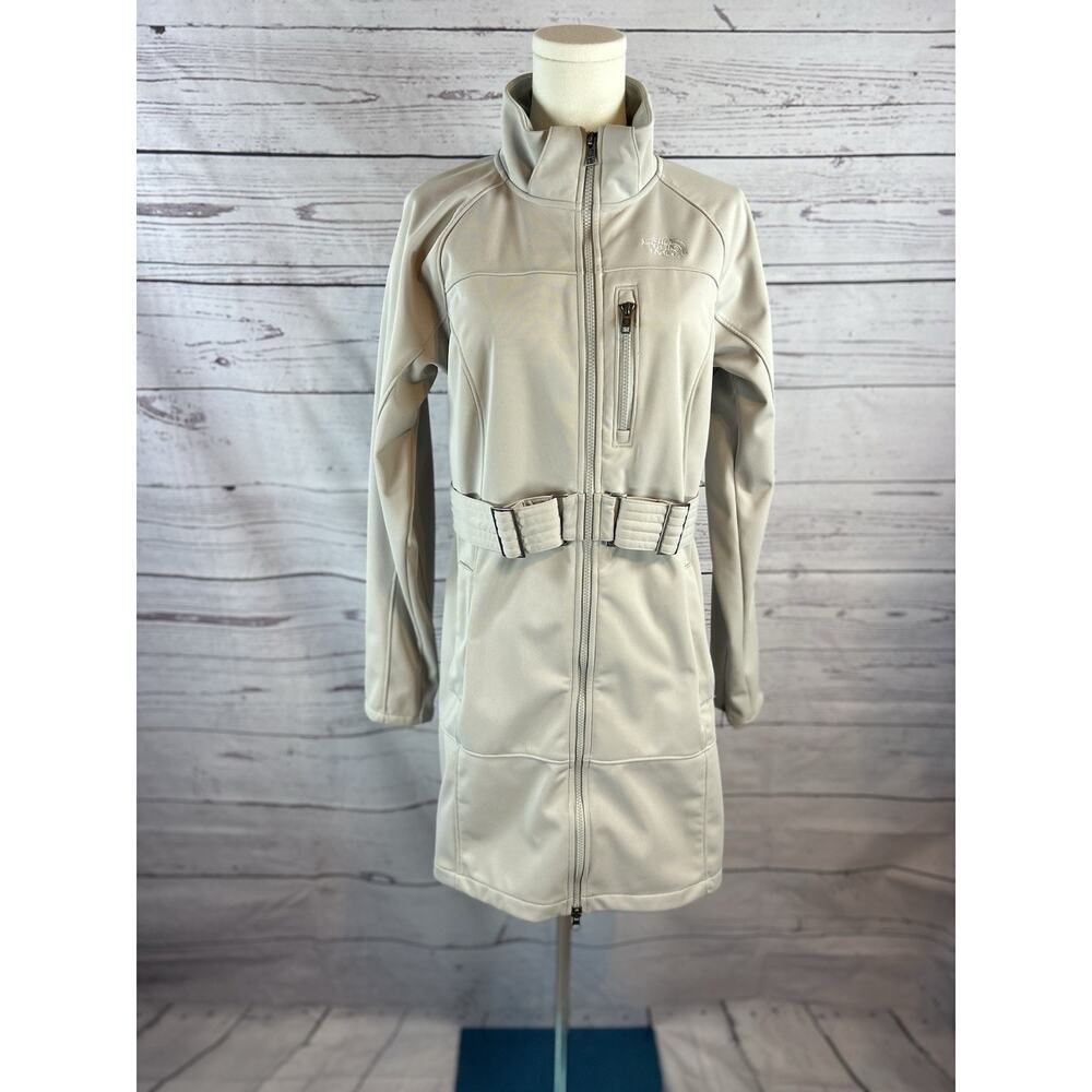 The North Face Apex Soft Shell Jacket Women Small Grey Trench Rain Coat Style